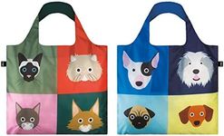 LOQI SC-PK"Stephen Cheetham Cats/Dogs" Reusable Shopping Bag (Pack of 2)