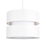 MiniSun - Modern 2 Tier Cylinder Ceiling Pendant Light Shade in a Cream Finish