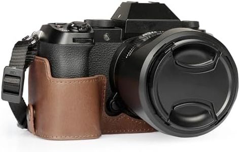 MegaGear Media Funda de Piel auténtica para cámara Fujifilm X-S20 - Bolsa de fotografía Digital Elegante y Protectora - Negro (Marrón)
