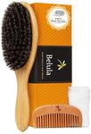 Belula 100% Boar Bristle Hair Brush Set (Medium). Soft Natural Bristles for Thin and Fine Hair. Restore Shine And Texture. Wooden Comb, Travel Bag and Spa Headband Included!