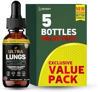 GREENVIFY Ultra Lungs Respiratory & Lung Health Drops, Peppermint Flavor, 2 fl oz (5)