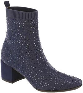 Kenneth Cole Reaction Womens Rida Stretch Jewel Ankle Boots Navy 10 Medium (B,M)