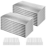 16P Garage Door Insulation Panels Kit 0.24"T Double Bubble Reflective Aluminum Foil 6MM Sheet Thermal Pre-Cut Insulation Shield 120 Tapes Winter Clod and Summer Heat for Garage Wall (20.5" x 54")