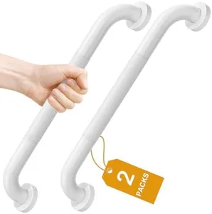 FANHAO 2 Pack Grab Bars for Bathtubs and Showers, 16 Inch Anti Slip Shower Grab Bars Stainless Steel Shower Handle Toilet Handicap Elderly Senior Assist Bathroom Safety Bars (White)