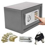 Large 8.5 Litre (34cm x 20cm x 20cm) Electronic Safe, Cash Box, Home Safe, Lock Box, Digital Safe, Money Safe Box, Steel Security Box, For Office or Home Use, Wall or Floor Mounted