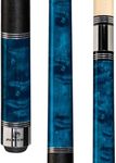 Players C-955 Classic Sky Birds-Eye Maple with Triple Silver Rings Cue, 19-Ounce