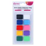 Oytra 10 Color Polymer Clay Make and Oven Bake Soft Set for Jewellery Earrings Making Sculpting Miniatures DIY Art Non Air Dry Plasticine PVC Material Beginner Professional Baking Adults Kids (Bright)