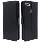 Pikkme Oppo F9/F9 Pro/A5/A5S /A7/A11K /A12/ Realme 2/2 Pro/Realme U1 Flip Cover Magnetic Leather Wallet Case Shockproof TPU for Oppo F9/F9 Pro/A5/A5S /A7/A11K /A12/ Realme 2/2 Pro/Realme U1 (Black)