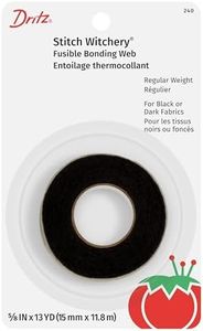 Dritz Stitch Witchery Fusible, Regular Weight Bonding Web, 5/8-Inch X 13-Yards, Black