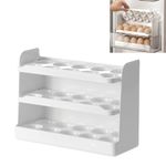 Egg Holder for Refrigerator,Egg Storage On The Side Door Of The Refrigerator, Flippable Egg Tray 30 Grid Refrigerator Egg Storage Box Large Capacity Placstic Egg Organiser Space Saving Kitchen Storage