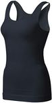 EUYZOU Women's Tummy Control Shapewear Tank Tops - Seamless Body Shaper Compression Top - Black L