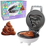 Poop Shape Mini Waffle Maker - Make Breakfast Fun for Kids with Cute Smiley Face Design, 4 Inch Waffler Iron Makes Poop Shaped Pan Cakes or Waffles, Electric Non Stick Breakfast Appliance, Funny Gift