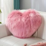 YUCHE Love Throw Pillow Heart Shaped Pillow Plush Pillow Living Room Throw Pillow Love Cushion Bedroom Throw Pillow Restaurant Cushion Sofa Pillow (Rouge Powder, 11.81 inch X 15.74 inch)