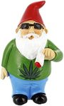 Gnometastic Mini Gnomes - Smoking Gnome, 3.5in Tall, Funny Gnomes Decorations for Yard, Fairy Garden, Hippie Small Garden Gnomes Funny Outdoor Statue