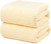 Breteil Bath Towels 2 Ultra Soft Packs Set of Large Absorbent Beach Towels, Fast Drying Microfiber Towel for Bath, Beach, Swimming Pool, Gym, Spa