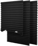 SEEYE Light Filtering Temporary Blinds Cordless Shades Fabric Pleated Fabric Shade Easy to Cut and Install, 48" W x 72" L - 3 Pack, Black, with 6 Clips
