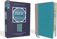 NIV Study Bible, Fully Revised Edition (Study Deeply. Believe Wholeheartedly.), Leathersoft, Teal/Gray, Red Letter, Comfort Print