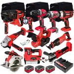 Excel 18V 11 Piece Power Tool Kit with 3 x 4.0Ah Battery & Charger EXL8991- Monster Power Tool Kit- Combo Kit- 18V Cordless Power Tool Kits- Mega Power Tool- Excel kit