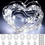 OEMG Pack of 6 Fairy Lights Battery Operated, 3m 30 Micro LED String Silver Wire Lights, 3 Twinkle Lighting Modes Mini Light Bedroom Christma Wedding Party Decoration Indoor Cool White