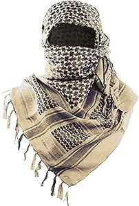 Luxns Military Shemagh Tactical Desert Scarf / 100% Cotton Keffiyeh Scarf Wrap for Men And Women, Beige