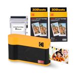 KODAK Mini 2 ERA 4PASS Portable Photo Printer, Initial 8 Sheets + 60 Sheet Pack Bundle, Yellow