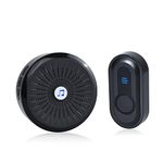 Door Bell, Koostone Waterpoof Wireless Doorbell Chime Operating at 490 Feet, 55 Melodies, 5 Volume Levels (Plus Mute) with LED Flashing, 1 x Push Button + 1 x Plug-in Receiver
