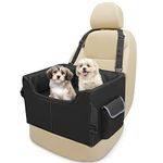 Babenest Dog Booster Car Seat, Extra Stable Pet Booster for Small to Medium-Sized Dogs Cats with Safety Leash, Washable Puppy Travel Car Seat Protector with Storage Pocket for Back Front Seat(L Black）