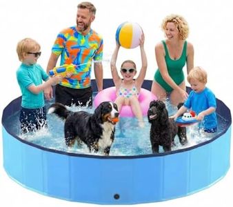 Lesguyor Foldable Dog Pool, Collapsible Dog Swimming Pool Hard Plastic Portable Pets Bath Tub for Dogs and Cats, Pet Wading Pool for Indoor Outdoor Backyard