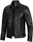 Mens Black Leather Jacket - Leather Biker Jackets For Mens | [1103536] Johnwck Black, 2XL