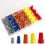 180Pcs Electrical Wire Connectors Screw Terminals Electrical Wire Connector Cap Wire Nuts Connectors Screw Terminals with a Box(5 Sizes)