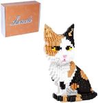 Larcele Mini Building Blocks Animal Set, DIY Micro 3D Building Toy Bricks,1300pcs KLJM-05 (Cat, Model1979)