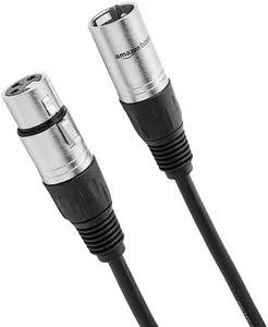 Amazon Basics XLR Microphone Cable for Recording Studio Speaker, PA System, All Copper Conductors, 10 ft, Black