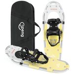 Gpeng Snowshoes for Men Women Youth Kids, Light Weight Aluminum Snow Shoes with Crampon Protector and Carrying Tote Bag (Yellow, 21 inch)