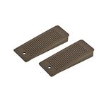 FenixDepot Non-Slip Rubber Door Stopper Wedge, Ideal for Different Floor Types for Home and Office use - Pack of 2 (Dark Moka)