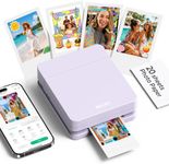 Nelko Photo Printer, PP01 Color Mini Portable Printer, Instant Smartphone Inkjet Printer, Sticky-Back Rechargeable Portable Picture Printer for iOS & Android, for Christmas Family, Purple
