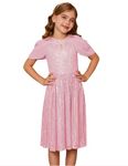 Little Girls Elegant Princess Sequin Dresses Summer Birthday Party Dress for 13-14 Year Pink