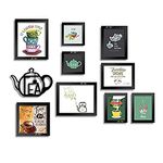 Art Street Framed Posters Set of I love TEA Posters With MDF TEA POT Plaque best suit for Home Decor and Kitchen.