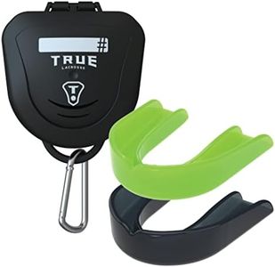 2 Pack True Lacrosse Mouth Guard, Game On Custom Fit Mouthguard, Black and Nuclear Green: Kids Strapless Mouth Guard