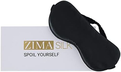 ZIMASILK 100% 22 Momme Pure Mulberry Silk Sleep Mask,Filled with 100% Mulberry Silk,Silk Wrapping Strap- Super Soft & Comfortable Sleep Eye Mask for Sleeping (Black)