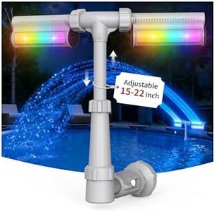 Klleyna Patented Swimming Pool Fountain with Lights - for Above&In-Ground Pools, Pool Waterfall with 7 Color LED Lights, Extend Pipe Water Cooler Sprinkler Sprayer Summer Party Decor (D- Led Light)