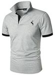 HOOD CREW Men’s Classic Polo Shirt Short Sleeve Slim Fit Shirts Lightweight Casual Tops