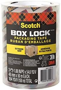 Scotch Box Lock Packaging Tape, 3 Rolls , 48 mm x 50 m - Strong Clear Packing Tape, Ideal for Packing Boxes and Parcels
