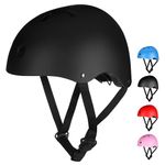 Kids Helmet, Kids Bike Helmet Age 3-13, Adjustable Cycle Helmet for Boys Girls & Toddler, Lightweight Skateboard Helmet Children Safety Multi-Sport Bicycle Helmet for Cycling (Black, M:54–58 cm)