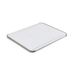 KitchenAid Classic Plastic Cutting Board with Perimeter Trench and Non Slip Edges, Dishwasher Safe, 11 inch x 14 inch, White and Gray