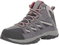 Columbia Women's Crestwood Mid Waterproof, Graphite/Daredevil, 11