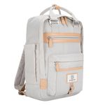 SEVENTEEN LONDON – Modern Urban Unisex Cream 'Wimbledon' Backpack in a Classic Slim Simple Design – Fits Laptop up to 13”