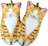 PURFUN Oven Mitts Cute Cat Design Baking Gloves Heat Resistant Cooking Gloves Potholder Funny Grilling Microwave Mittens Backer Kitchen Tools for Women Kids