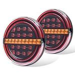 MICTUNING 5.3 inches Round Red/Ambe