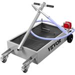 VEVOR Oil Drain Pan 15 Gallon Oil Drain Tank, 57L Low Profile Oil Drain Pan, Large Capacity Oil Change Pan, Foldable Hand, with Pump, Hose, Swivel Casters Wheels for Car, SUV, Trucks Oil Draining