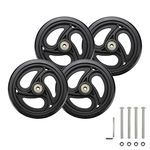 Wealrit 6 Inch Black PVC Wheels, Replacement for Wheelchairs, Rollator Wheels Parts(Pack of 4)